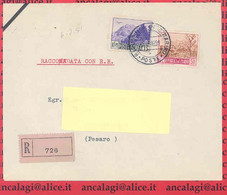 SAN MARINO 1951 - St.Post.015 - Busta Raccomandata, Serie "PAESAGGI" - Vedi Descrizione - - Brieven En Documenten