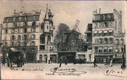 ! Alte Ansichtskarte Aus Paris, 1902, Moulin Rouge - Places, Squares