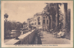 CPA Vue Très Rare - ALPES MARITIMES - BEAULIEU SUR MER - CASINO - TERRASSES DE L'HOTEL BRISTOL - édition Gilletta / 336 - Beaulieu-sur-Mer