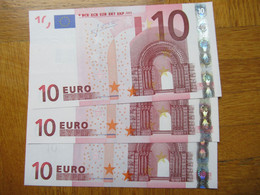 10 Euro-Schein X Unc.Trichet. Preis Pro Schein - 10 Euro