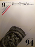 Catalogo D'asta GM "Giessener Munzhandlung Dieter Gorny Gmbh" - Asta N. 94 - 08/03/1999 - Libri & Software