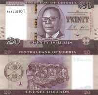 LIBERIA 20 Dollars 2022 P W39 UNC - Liberia