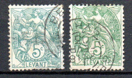 Col32 Colonie Levant N° 13 & 13a Oblitéré Cote : 3,00 € - Gebruikt