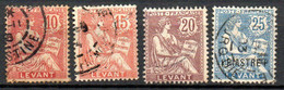 Col32 Colonie Levant N° 14 à 17 Oblitéré Cote : 7,00 € - Used Stamps