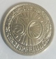 50 Reichpfennig 1928A Alemanha - 50 Rentenpfennig & 50 Reichspfennig