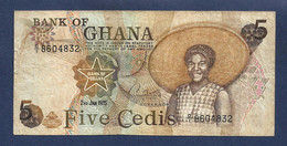 Ghana 5 Cedis 1975 P15a Fine+ - Ghana