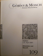 Catalogo D'asta GM "Gorny & Mosch - Giessener Munzhandlung" - Asta N. 109 - 04-05/04/2001 - Livres & Logiciels