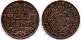 MA 18593 / Pays Bas - Netherlands - Niederlande 2.5 Centimes 1916 TTB - 2.5 Centavos