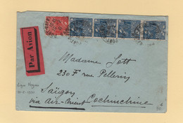 Ligne Nogues - 10-2-1931 - Destination Saigon Cochinchine - Pont Saint Esprit - Arrivee Le 24-2-1931 - Par Avion - 1927-1959 Covers & Documents