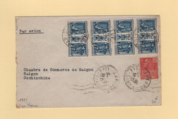 Ligne Nogues - 29-8-1931 - Destination Saigon Cochinchine - Paris - Arrivee Le 13-9-1931 - Par Avion - 1927-1959 Cartas & Documentos