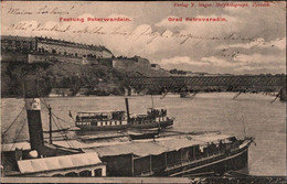 ! 1902 Alte Ansichtskarte Fortress, Festung Peterwardein, Петроварадин, Novi Sad, Serbien, Donau, Schiffe, Ships, Fort - Serbien