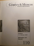 Catalogo D'asta GM "Gorny & Mosch - Giessener Munzhandlung" - Asta N. 110 - 15/10/2001 - Livres & Logiciels