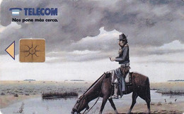 ARGENTINA - Horse, Molina Campos/Reflejos, Telecom Argentina Telecard, Chip GEM1a, 11/96, Used - Horses