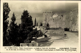 Spain ⭐ Cataluña ⭐ Tarragona - Paseo Arquelogico, Al Fondo La Torre Del Arzobispo - Tarragona
