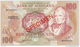 Bank Of Scotland 100 Pounds 1994. UNC SPECIMEN P-118A Sign.b - 100 Pond