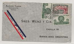 PANAM PAA 1936 MEXICO ARGENTINA Buenos Aires Servico Aereo Par Avion Label Vignette Correo Aereo Via Air Mail - Avions