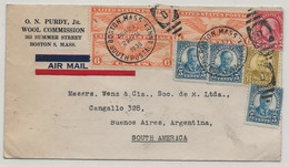 PANAM PAA 1936 USA United States Postage Boston ARGENTINA Buenos Aires Par Avion Correo Aereo Via Air Mail - Avions