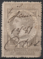 Timbre Fiscal N° 6 - France 1881 - Quittances Reçus Et Décharges (Oblitéré) - Timbres