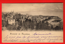 ZUJ-17 Souvenir De Neuchâtel Dos Simple. Circulé 1899  Guggenheim 3005 - Neuchâtel