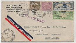 PANAM PAA 1937 USA United States Postage Bison Boston ARGENTINA Buenos Aires Par Avion Correo Aereo Via Air Mail - Vliegtuigen