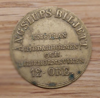 Sweden - Old Token From Stockholm Steamboat Company 12 öre - Firma's