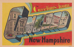 Large Letter Greetings From Concord New Hampshire, Views Of City Buildings, C1940s Vintage Linen Postcard - Saluti Da.../ Gruss Aus...