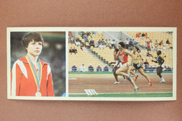 USSR Russian Postcard 1981 Soviet Sport Olympics Champion Lyudmila KONDRATYEVA 100-metre Dash, Running - Athletics
