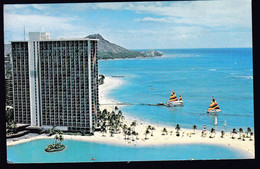 USA United States Hawaii Honolulu 1977 / Hilton Hawaiian Village, Beach At Waikiki, Catamaran Sails - Honolulu