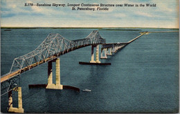 Florida St Petersburg Sunshine Skyway Bridge Curteich - St Petersburg