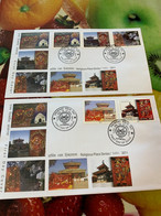 Buddha Buddhism Temple FDC Nepal X 2 Covers 2011 - Bouddhisme