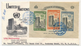 HAITI - Env. FDC 1 Bloc Feuillet 15eme Anniversaire Des Nations Unies - Port Au Prince - 25 Nov 1960 - Haiti