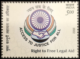 India 2022 JUSTICE FOR ALL, FREE LEGAL AID MNH As Per Scan - Other & Unclassified