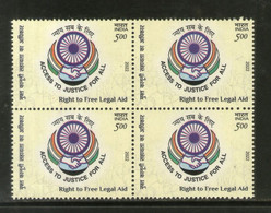 India 2022 JUSTICE FOR ALL, FREE LEGAL AID Block Of 4 MNH As Per Scan - Sonstige & Ohne Zuordnung