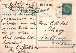 ! Autographen Otto Zahn, Paul Stöcklein, Ganzsache 1936 Aus München - Autres & Non Classés