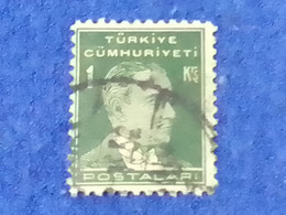 TÜRKİYE- 1930- 40-     1K  BİRİNCİ ATATÜRK  DAMGALI - Oblitérés