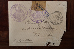 France 1915 Censure Controlé Massevaux Administration De L'Alsace Elsass Zensur Cover Pour Fos Sur Mer - Briefe U. Dokumente