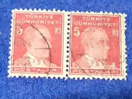 TÜRKİYE- 1930- 40-     5K   BİRİNCİ    ATATÜRK  DAMGALI - Gebraucht