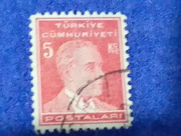 TÜRKİYE- 1930- 40-     5K    BİRİNCİ  ATATÜRK  DAMGALI - Gebruikt