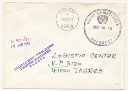 CROATIE - Enveloppe Unité Logistique à DARUVAR - Cachet UNFROFOR 9/6/1992 - Croacia