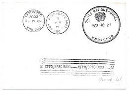 CROATIE - Enveloppe Unité Canadienne - Cachet UNFROFOR 24/6/1992 - Croatie