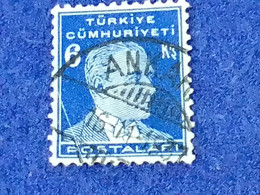 TÜRKİYE- 1930- 40-     6K    BİRİNCİ  ATATÜRK  DAMGALI - Gebruikt