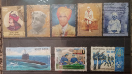 India - 2017 - 8 Different Commemorative Stamps - Used. - Usati