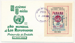 PANAMA - FDC - 15eme Anniversaire Des Nations Unies - Surcharge Année Des Réfugiés - 2 Juin 1961 - Panamá