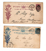 1896 , 1 P And 1 1/2 P., 2 Commercial Used Stationarys , Inland And Overseas - Covers & Documents