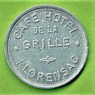 FRANCE / NECESSITE / CAFE HOTEL De LA GRILLE / FLORENSAC / HERAULT / 10 CENTIMES / ND / ALU - Monétaires / De Nécessité