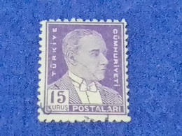 TÜRKİYE- 1930- 54-     15K      ATATÜRK  DAMGALI - Used Stamps