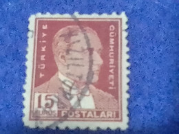 TÜRKİYE- 1930- 54-     15K   BİRİNCİ   ATATÜRK  DAMGALI - Used Stamps