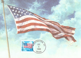 CM Usa 1988 Drapeau Américain The American Flag  With Cloud Booklet - Buste