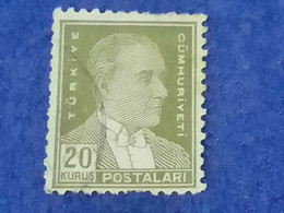 TÜRKİYE- 1930- 54-     20K   BİRİNCİ   ATATÜRK  DAMGALI - Used Stamps