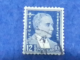 TÜRKİYE- 1930- 54-     12.50K    BİRİNCİ  ATATÜRK  DAMGALI - Used Stamps